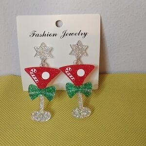 Pierced Christmas Cocktail Earrings